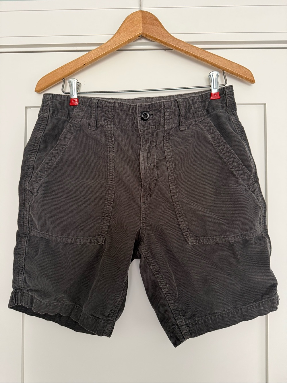 Outerknown Men's Seventyseven Charcoal Corduroy Utility Shorts Size 30